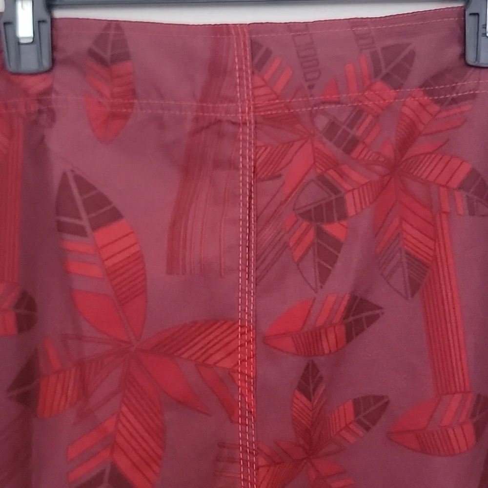 Mossimo Red & Wine Hawaiian Print Shorts 38 - Picture 8 of 13